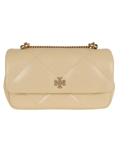 Tory Burch Yellow/orange Kira Diamond Quilt Pave Mini Flap Bag