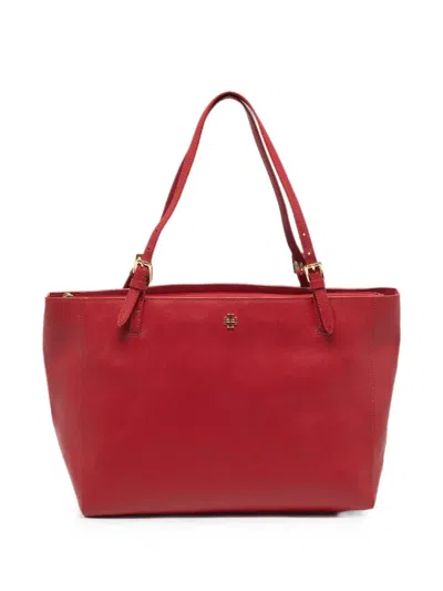 Pre-owned Tory Burch York Buckle Tote Bag In Red