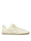 Tory Burch Cream Calf Leather Bos Taurus Low Top Sneakers In Neutral