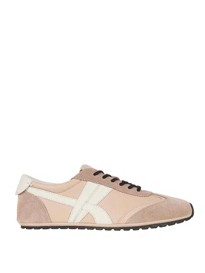 Tory Burch Pink Bovine Leather Bovine Suede Rubber Sneakers In Multi