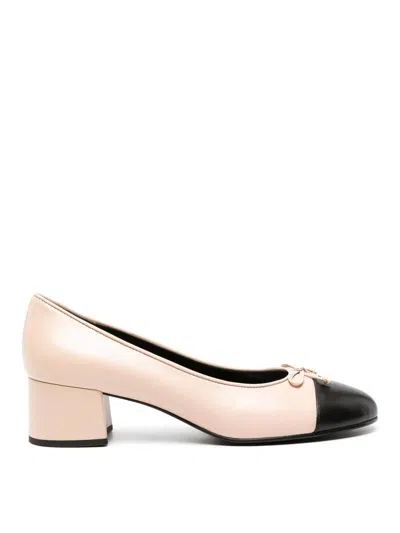 Tory Burch Cap-toe Leather Pumps In Light Pink