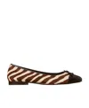 Tory Burch Zebra Genuine Calf Hair Ballet Flat In Zebra/coco