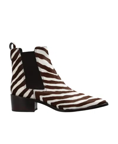 TORY BURCH ZEBRA-PRINT LEATHER BOOTS