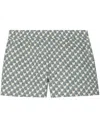 Tory Burch Printed Cotton Poplin Camp Shorts In Blue