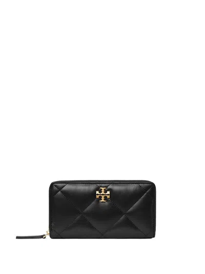 Tory Burch Zip Around Continental Wallet With Trapeze Quilting In Black