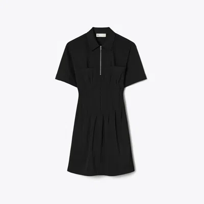 Tory Burch Zip-front Viscose Dress In Black