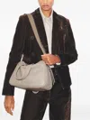 Tory Burch Zip Leather Tote Bag In Gray