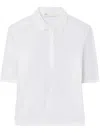 Tory Burch Zip-up Short-sleeve Shirt In White