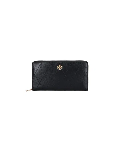 Tory Burch Zip Wallet "charlie" In Black