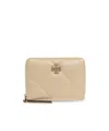 Tory Burch Zipper Wallet In Nude