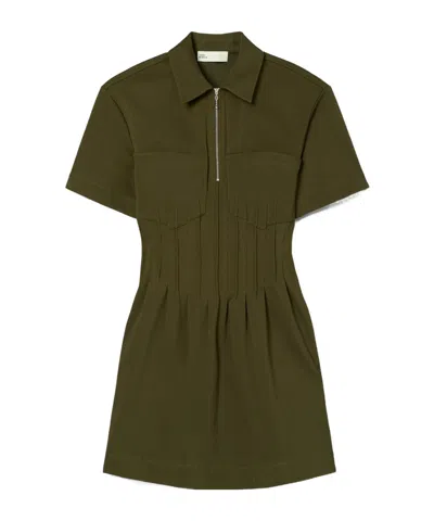 Tory Burch Zippered Dress In Green