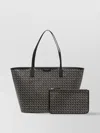 Tory Burch Zippered Shopper In Leather Finish