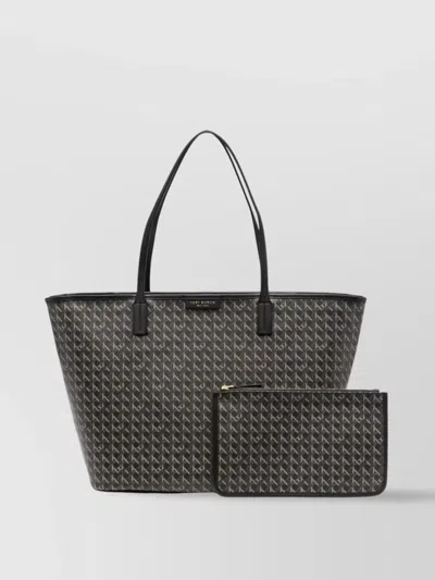 Tory Burch Zippered Shopper In Leather Finish