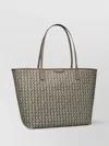 Tory Burch Basketweave Canvas Bag In Grey