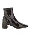 Tory Burch Black Ankle Boots With Logo Plate In Black