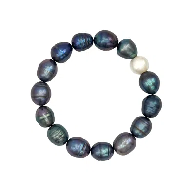 Tory Long Women's Blue / Green / Purple Lulu Freshwater Pearl Petrol Bracelet
