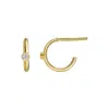 Tory Long Women's White Sapphire Gold Hoops In Gold