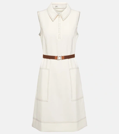 Tory Sport Belted Sleeveless Polo Dress In New Ivory