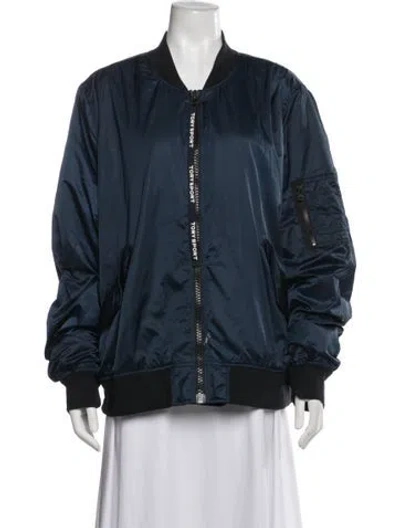 Pre-owned Tory Sport Bomber Jacket In Blue