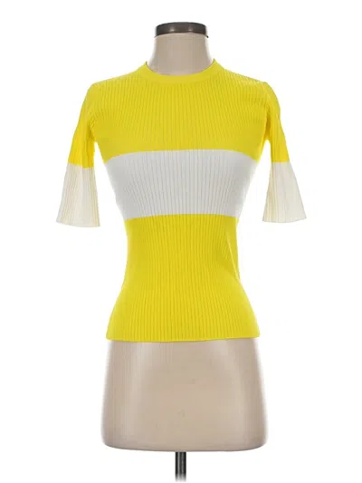 Pre-owned Tory Sport Cardigan Sweater In Yellow