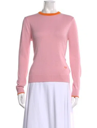 Pre-owned Tory Sport Cashmere Crew Neck Sweater In Pink