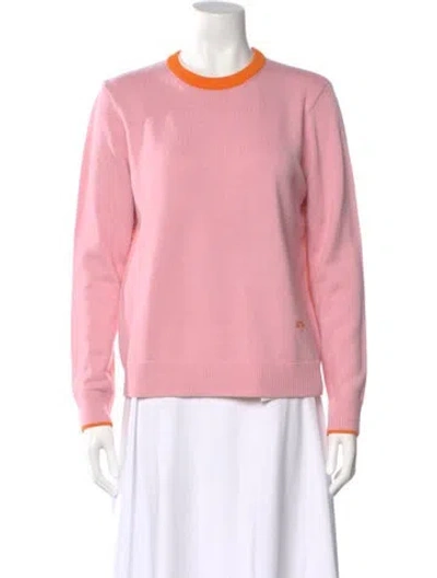 Pre-owned Tory Sport Cashmere Crew Neck Sweater In Pink