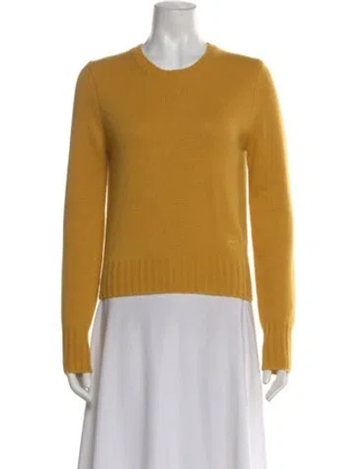 Pre-owned Tory Sport Cashmere Crew Neck Sweater In Yellow