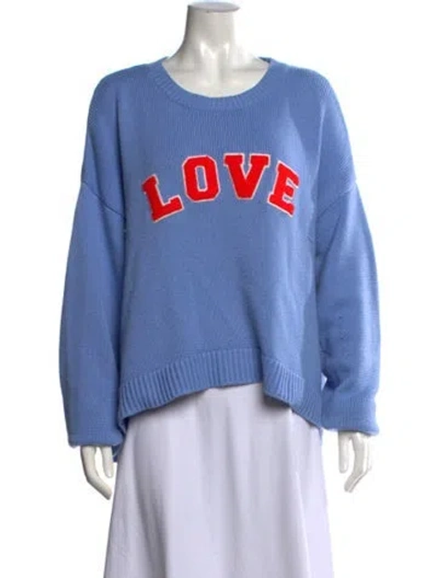 Pre-owned Tory Sport Cashmere Graphic Print Sweater In Blue