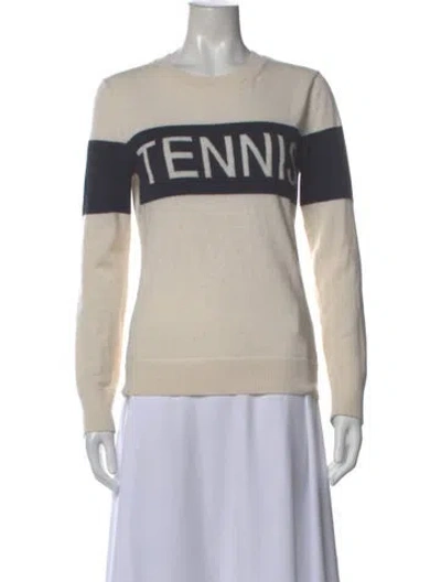 Pre-owned Tory Sport Cashmere Graphic Print Sweater In Neutral
