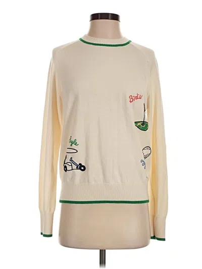 Pre-owned Tory Sport Cashmere Pullover Sweater In Ivory