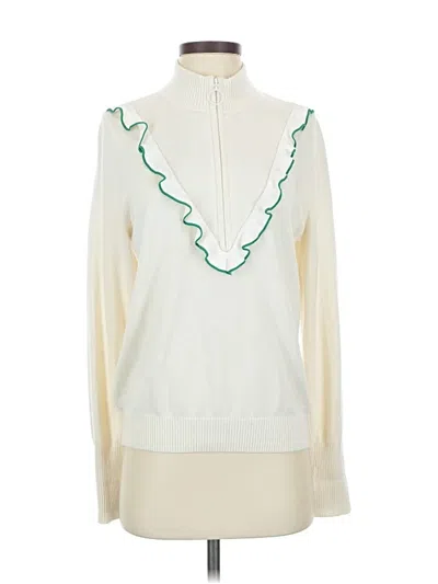 Pre-owned Tory Sport Cashmere Pullover Sweater In White