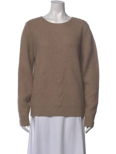 Pre-owned Tory Sport Cashmere Scoop Neck Sweater In Brown