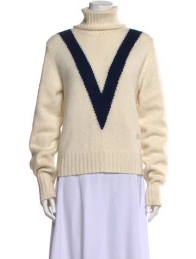 Pre-owned Tory Sport Cashmere Striped Sweater In Neutral