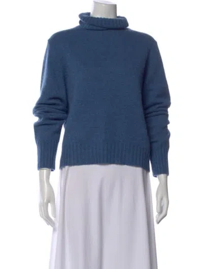 Pre-owned Tory Sport Cashmere Turtleneck Sweater In Blue