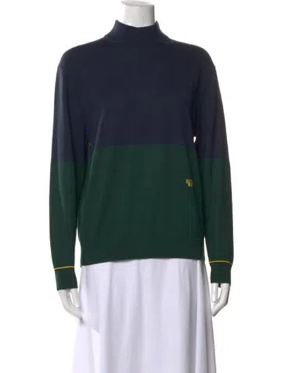 Pre-owned Tory Sport Cashmere Turtleneck Sweater In Blue