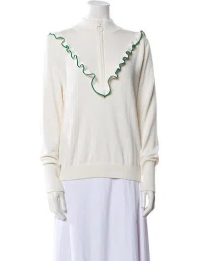 Pre-owned Tory Sport Cashmere V-neck Sweatshirt In Neutral