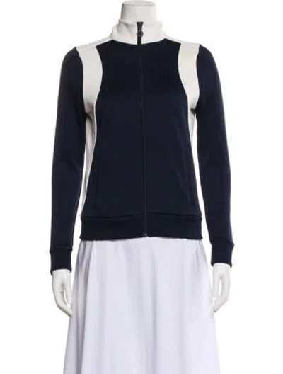 Pre-owned Tory Sport Colorblock Pattern Bomber Jacket In Multi