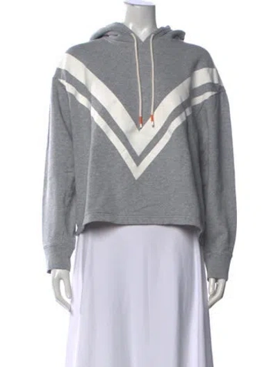 Pre-owned Tory Sport Colorblock Pattern Crew Neck Hoodie In Gray