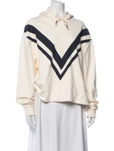 Pre-owned Tory Sport Colorblock Pattern Crew Neck Hoodie In Neutrals