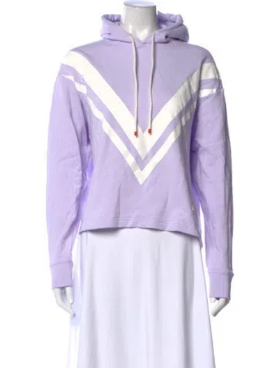 Pre-owned Tory Sport Colorblock Pattern Crew Neck Hoodie In Purple