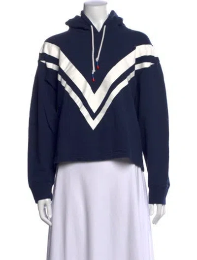 Pre-owned Tory Sport Colorblock Pattern Crew Neck Sweater In Blue
