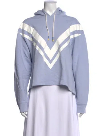 Pre-owned Tory Sport Colorblock Pattern Crew Neck Sweater In Blue