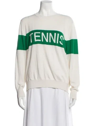 Pre-owned Tory Sport Colorblock Pattern Crew Neck Sweatshirt In Yellow