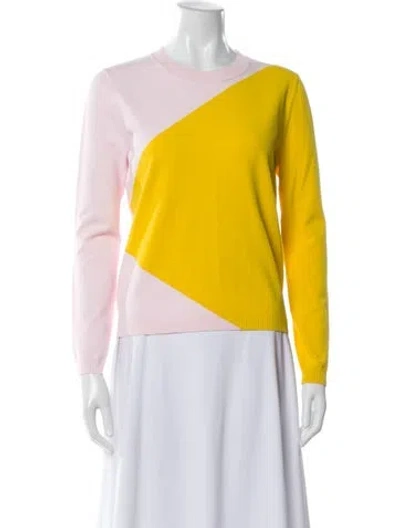 Pre-owned Tory Sport Colorblock Pattern Crew Neck Top In Pink