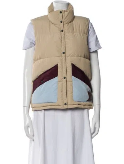 Pre-owned Tory Sport Colorblock Pattern Down Jacket In Neutral