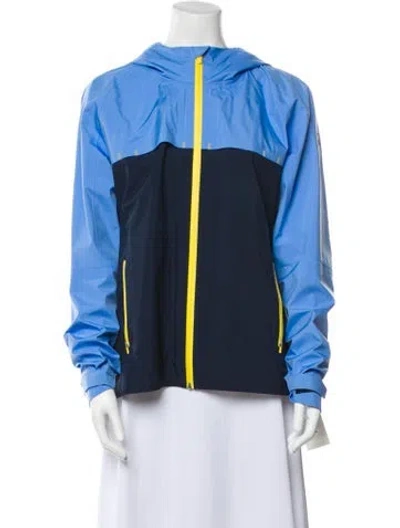 Pre-owned Tory Sport Colorblock Pattern Jacket In Blue