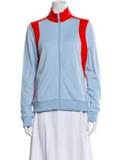 Pre-owned Tory Sport Colorblock Pattern Jacket In Blue