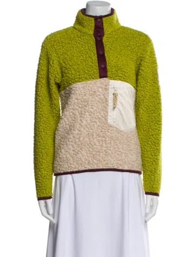 Pre-owned Tory Sport Colorblock Pattern Jacket In Green