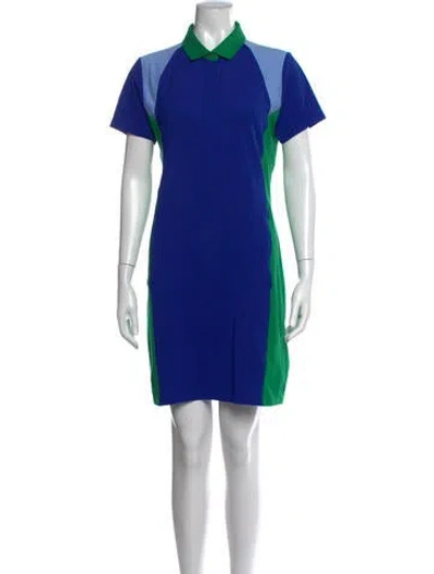 Pre-owned Tory Sport Colorblock Pattern Knee-length Dress In Green