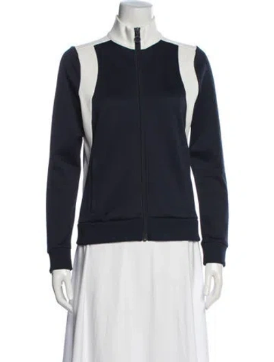 Pre-owned Tory Sport Colorblock Pattern Long Sleeve Sweatshirt In Black